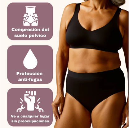 Bragas de soporte pélvico y a prueba de fugas (flujo abundante)