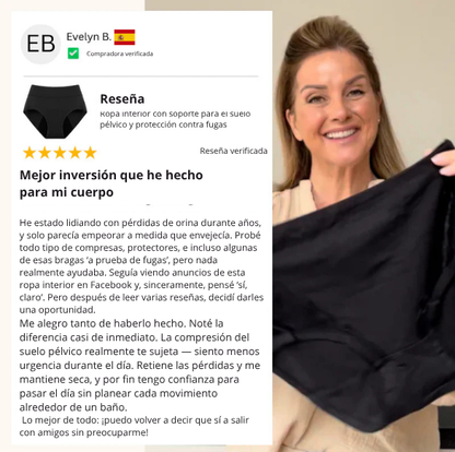 Bragas de soporte pélvico y a prueba de fugas (flujo abundante)